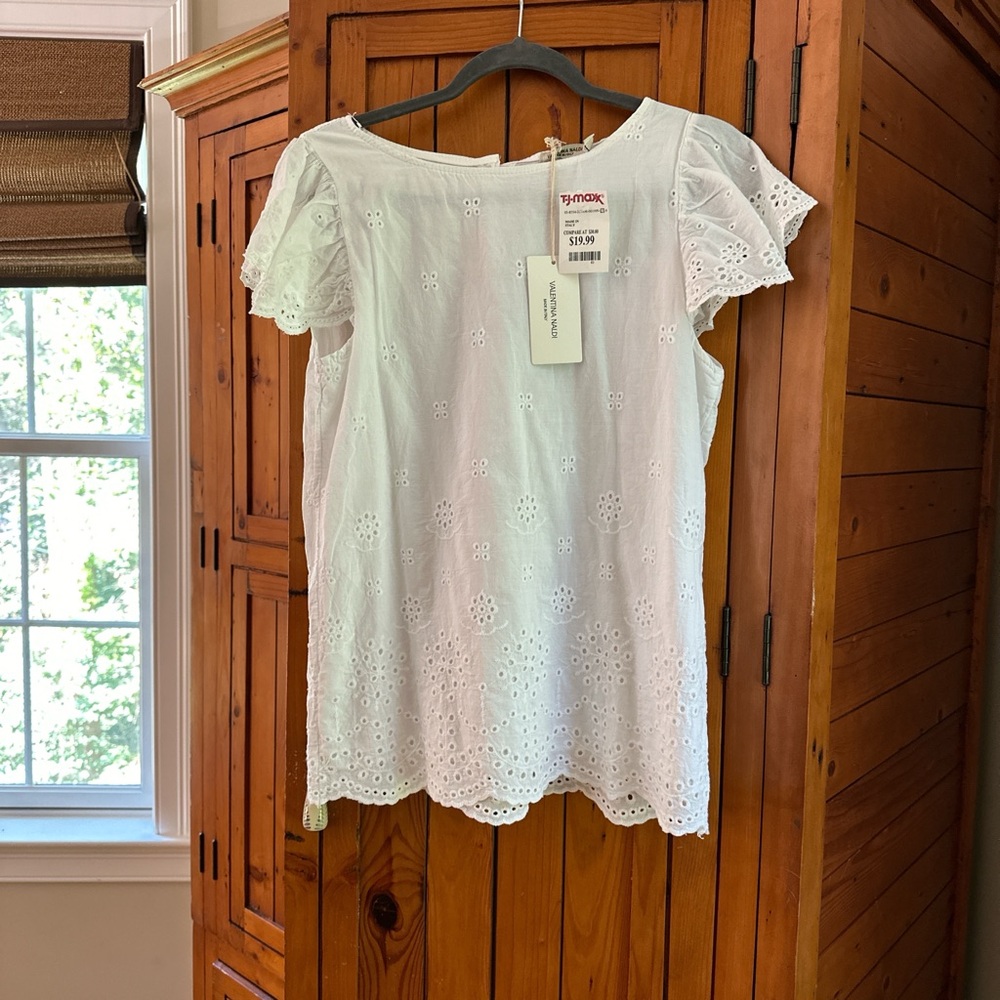 Elegant White Eyelet Blouse